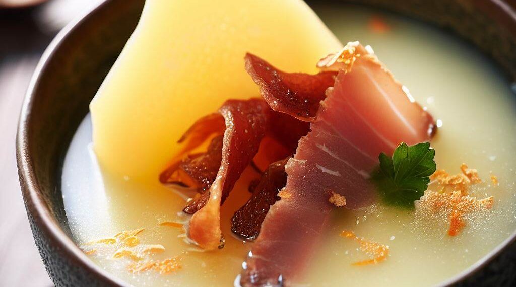 Sopa Fria de Melão com Presunto de Parma Crocante