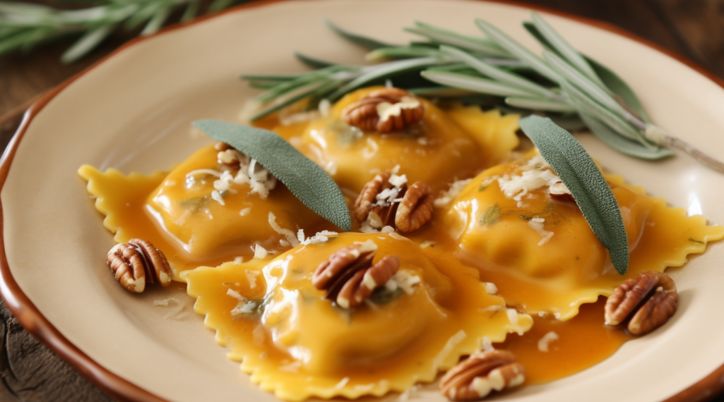 Ravióli de Abóbora com Manteiga de Sálvia e Nozes: Uma Receita Perfeita 1 Ravióli de Abóbora com Manteiga de Sálvia e Nozes: Uma Receita Perfeita
