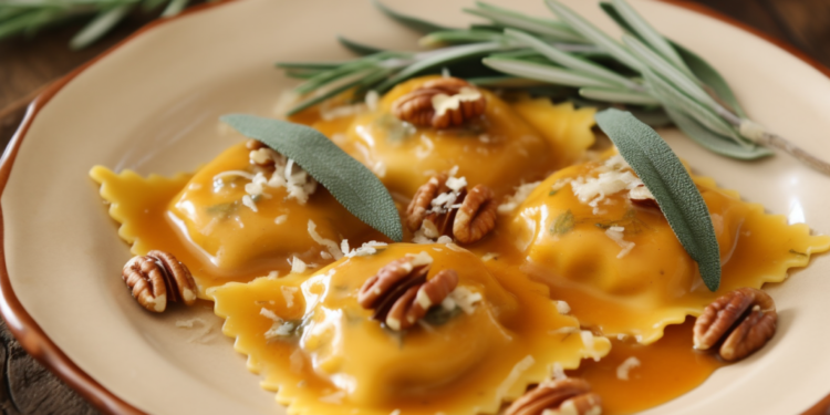 Ravióli de Abóbora com Manteiga de Sálvia e Nozes: Uma Receita Perfeita