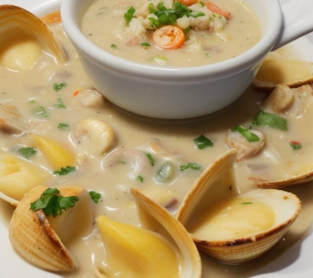 Clam Chowder de Boston: Sopa Cremosa de Mariscos!