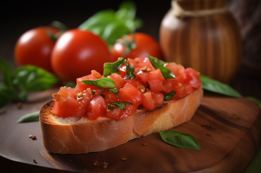 Bruschetta com Tomate e Manjericão: Torradas Italianas Frescas
