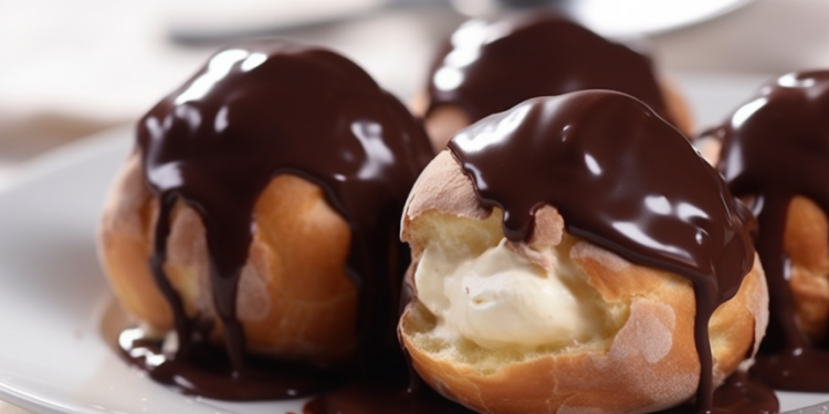 Profiteroles com Calda de Chocolate: Bombinhas Recheadas com Sorvete