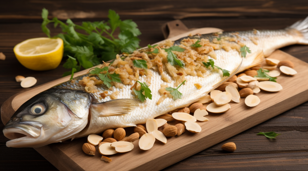 Truta Assada com Amêndoas