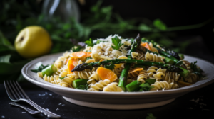 Macarrão Primavera com Legumes Assados.