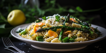 Macarrão Primavera com Legumes Assados. 7 Pesto de Rúcula para Espaguete: Toque Refrescante.
