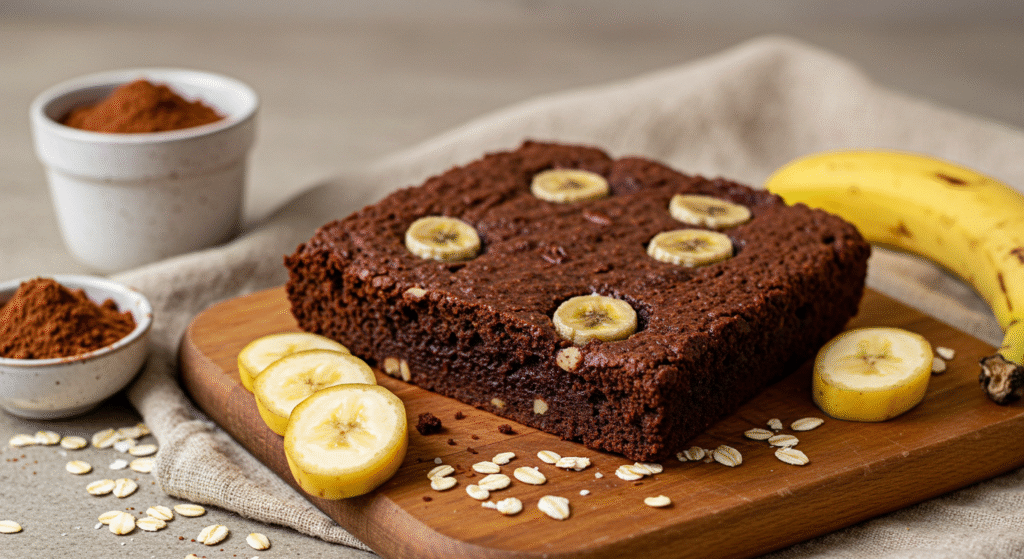 Brownie Fit de Banana com Cacau