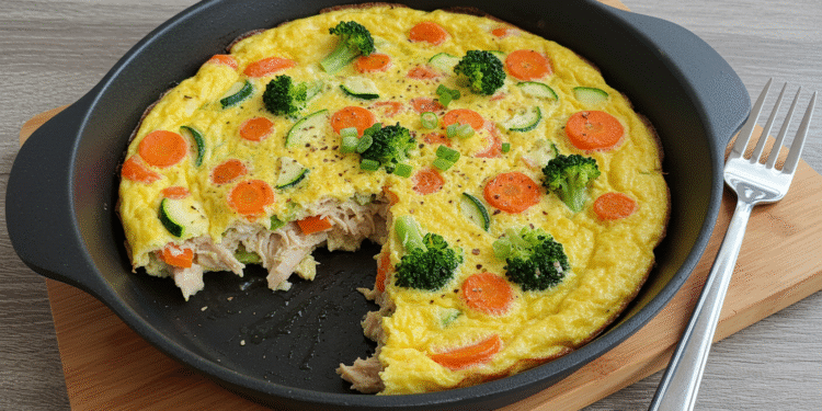 5 🍽️ Omelete de Forno Fit com Frango e Legumes – Receita Low Carb, Rica em Proteína e Prática Para o Dia a Dia
