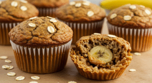 6 🍌 Bolinho de Banana com Aveia e Pasta de Amendoim: Lanche Fit Energético Pré-Treino